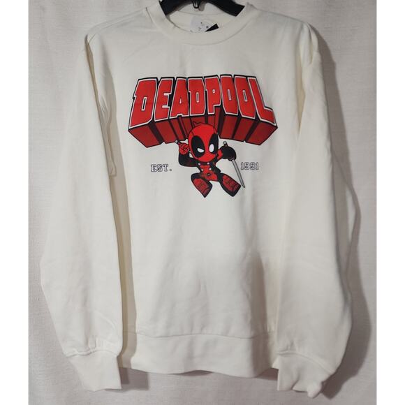Marvel Deadpool Graphic white sweatshirt men's Small - Picture 4 of 6